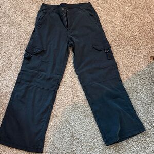 American Eagle Outfitters Black Wide Leg Cargo Pants